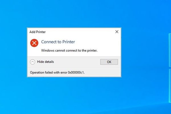 پیغام خطای Windows cannot connect to the printer